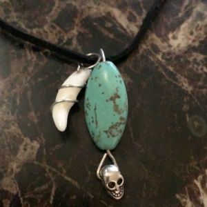 Handmade Turquoise necklace + Pendant set